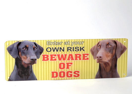 Kennel Sign Plate ‘Beware of Dogs’ – Durable 4x12 Inch Pet Safety Warning Board