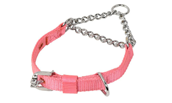 Kennel Soft Nylon Chain Martingale Collar No.3 – 3/4" Gentle Training Collar with 2.5mm Steel Chain