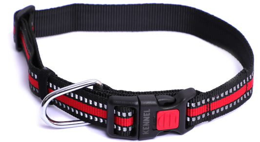 Kennel Reflective Adjustable Nylon Dog Collar – 3/4 Inch Safety Collar