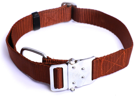 Kennel Cotton Adjustable M.S. Click Lock Dog Collar (1") | Heavy-Duty Cotton Pet Collar with Metal Buckle