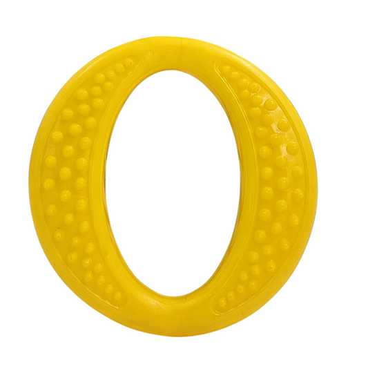 Kennel Treat Dispensing Ring Dog Toy – Durable Chew & Dental Toy (Yellow)