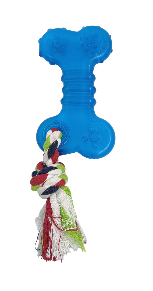 Kennel Rubber Good Boy Bone Dog Toy – Durable Rope Chew Toy for Play & Dental Care