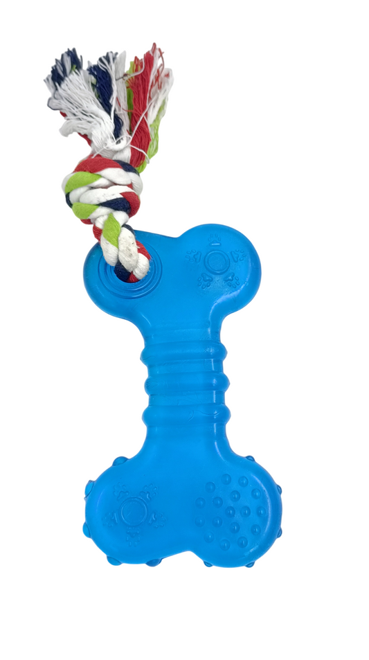 Kennel Rubber Good Boy Bone Dog Toy – Durable Rope Chew Toy for Play & Dental Care