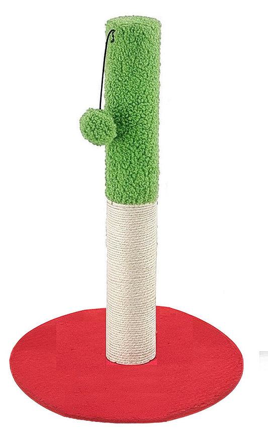 Kennel Hanging Green Ball Cat Tree with Sisal Scratching Post and Round Base