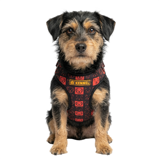 Kennel Red Black Memes Printed Step-In Harness | Adjustable No-Pull Dog Harness | Easy to Wear