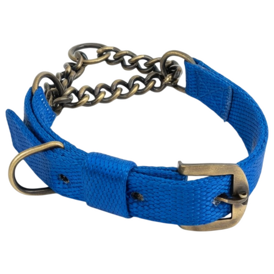 Dog Martingale Collar with Brass Chain | Kennel