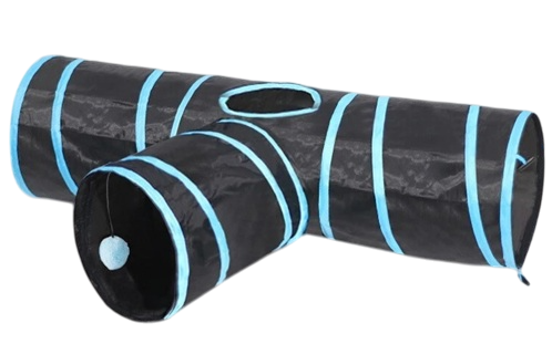 Kennel 3-Way Collapsible Cat Tunnel with Peek Hole & Hanging Ball Toy