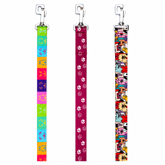 Purple Paws Print Nylon Dog Leash by Kennel