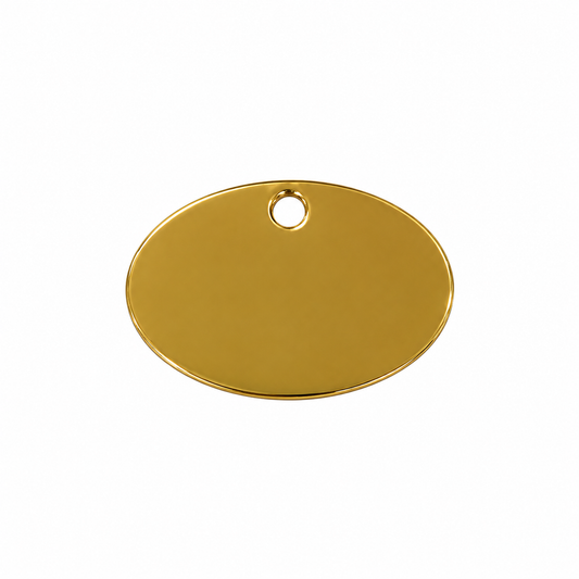 Brass Dog Name Tag — Oval, Medium | Kennel
