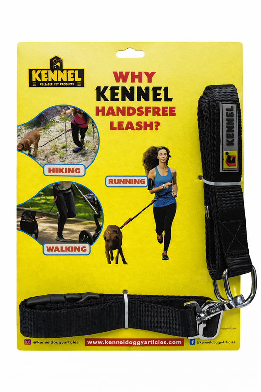 Kennel Hands-Free Dog Leash with Adjustable Waist Belt – Nylon Running Leash for Dogs