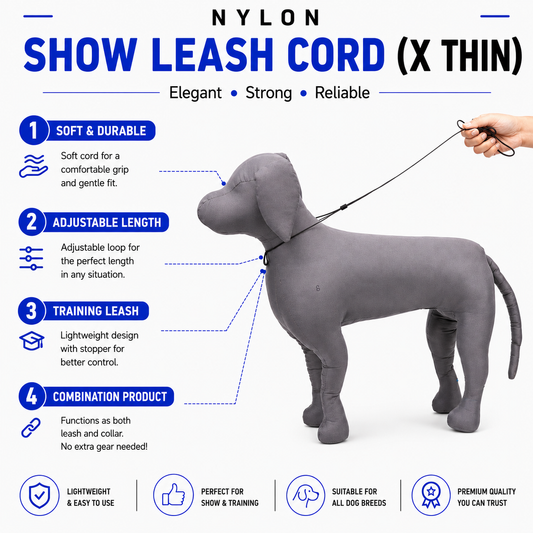 Nylon Show Leash for Dogs – X-Thin Cord by Kennel