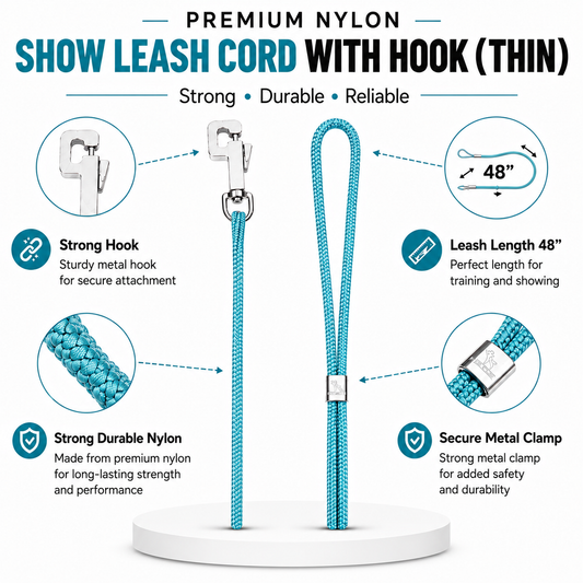 Nylon Cord Show Leash with Snap Hook for Dogs