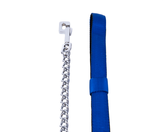 Kennel Padded Nylon Chain Leash | Chain with Padded Grip