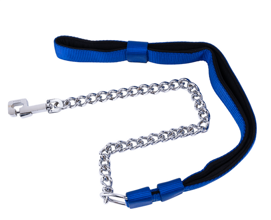Kennel Padded Nylon Chain Leash | Chain with Padded Grip