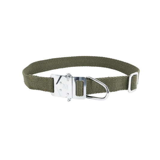 Kennel Cotton Adjustable M.S. Click Lock Dog Collar | Heavy-Duty Cotton Pet Collar with Metal Buckle