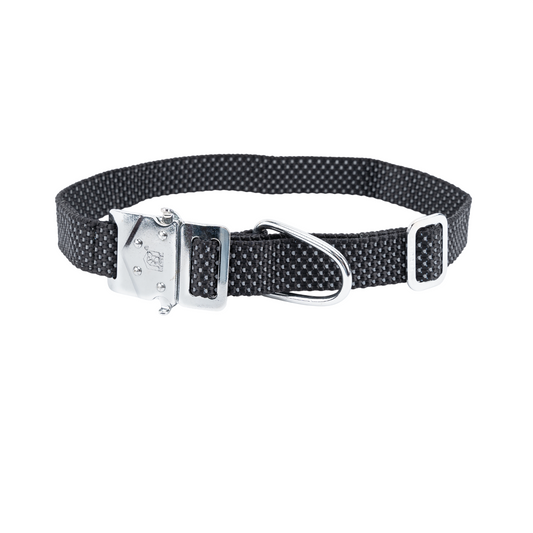 Kennel Premium Reflective Nylon Dog Collar – M.S. Click Lock Adjustable Collar for Safety and Strength