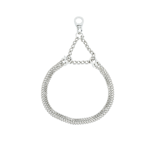 Kennel Brass Double Semi Chain Collar | Heavy-Duty Dual-Layer Training Collar