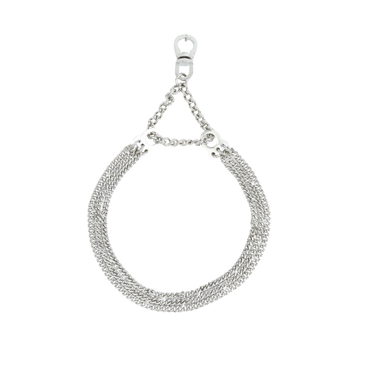 Kennel Brass Triple Semi Chain Collar – Heavy-Duty Triple-Layer Metal Training Collar