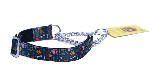 Kennel Paws Printed Nylon Chain Dog Collar (3MM)