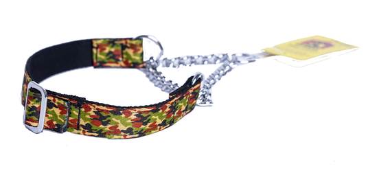 Kennel Camouflage Printed Nylon Chain Dog Collar (3MM)