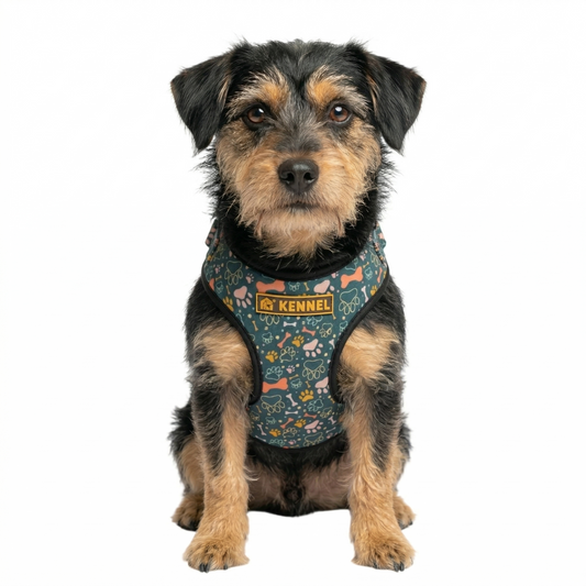 Kennel Green Bones Printed Step-In Harness | Adjustable No-Pull Dog Harness | Easy to Wear