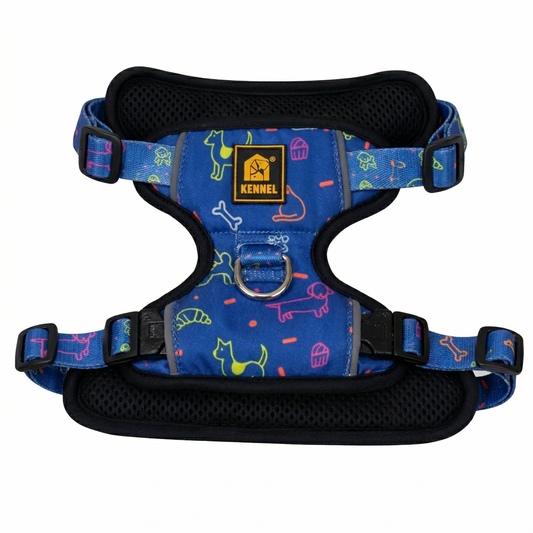 Kennel Blue Bash Print Full Body Harness | Adjustable No-Pull Harness | Soft, Lightweight & Comfortable