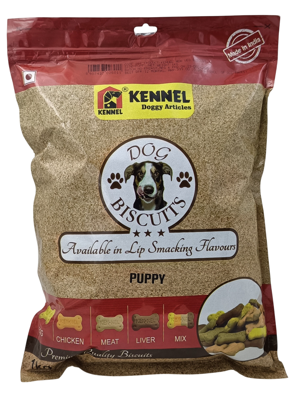Kennel Mix Non-Veg Flavour Premium Puppy Biscuits – Healthy Treats for Small Breed Puppies (1kg) - Kennel 