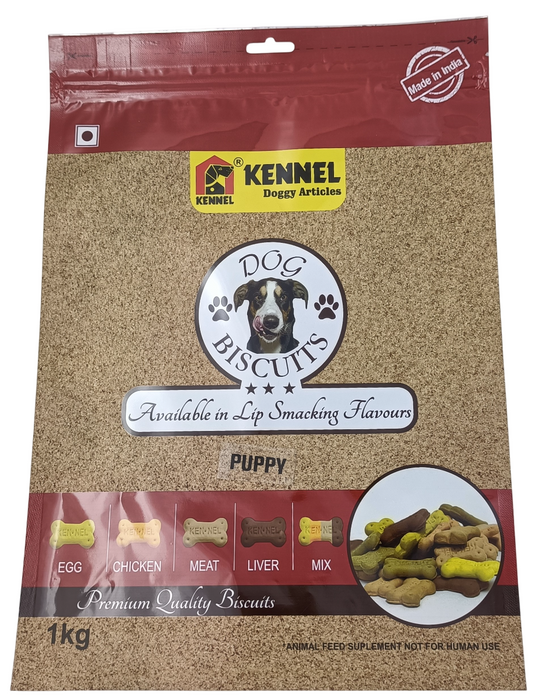 Kennel Mix Non-Veg Flavour Premium Puppy Biscuits – Healthy Treats for Small Breed Puppies (1kg) - Kennel 