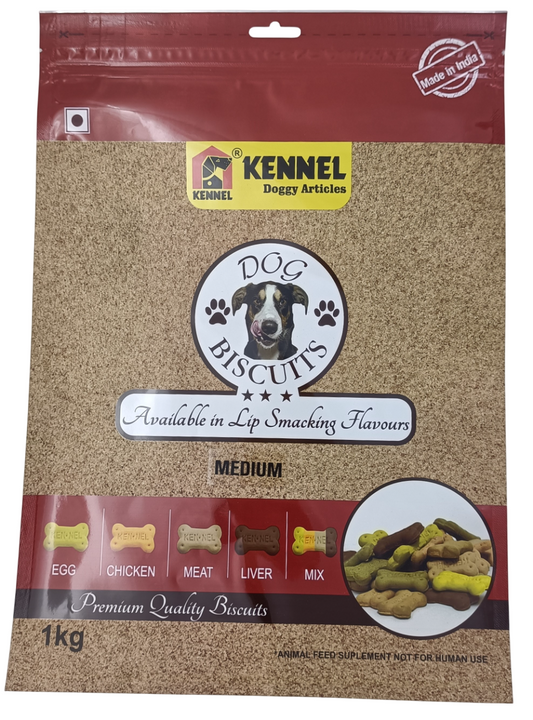 Kennel Mix Non-Veg Premium Dog Biscuits – Healthy Treats for Medium Breed Dogs (1kg)