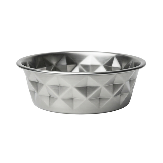 Kennel Diamond Engraved Stainless Steel Pet Bowl – Durable Feeding Bowl