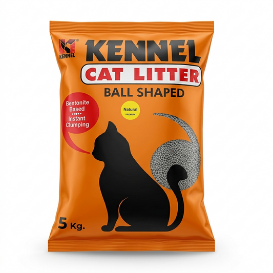 Kennel Ball Shaped Cat Litter – Bentonite Based, Instant Clumping (Brown Ball)