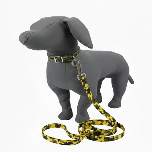 Kennel Leopard Yellow Print Nylon Dog Leash