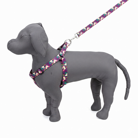 Purple Unicorns Printed Padded Click Lock Adjustable Harness