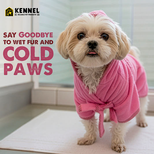 Kennel Water Absorbent Dog Bathrobe – Soft Microfiber Pet Towel Coat - Kennel 