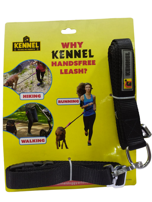 Kennel Hands-Free Dog Leash with Adjustable Waist Belt – 48 Inch Nylon Running Leash for Dogs (1 Inch Width)