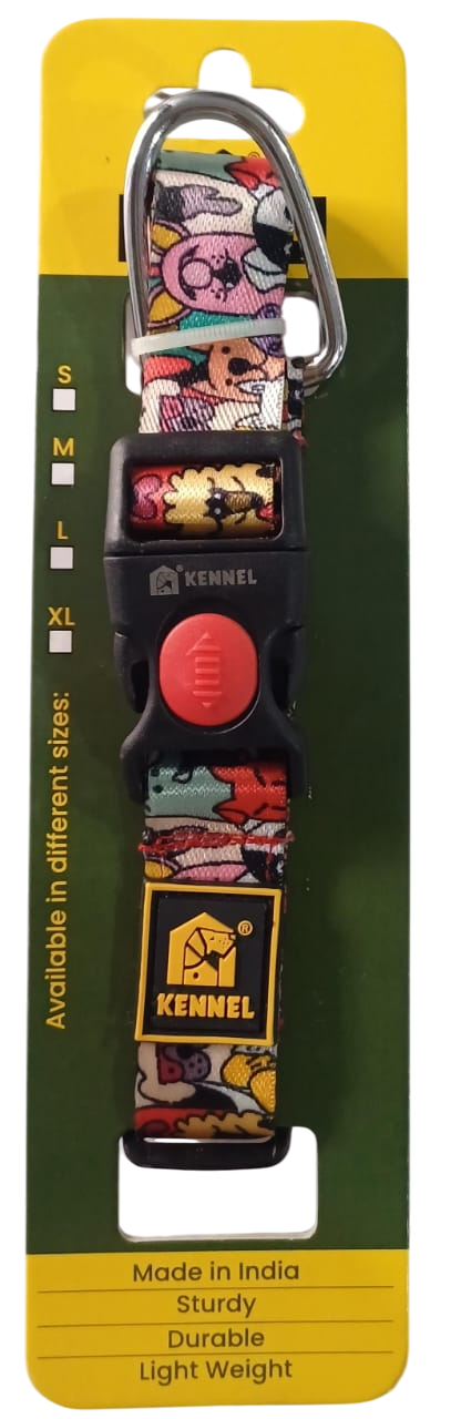 Kennel Premium Printed Nylon Dog Collar 1 Inch – Adjustable, Stylish & Durable Collar for Medium to Large Dogs