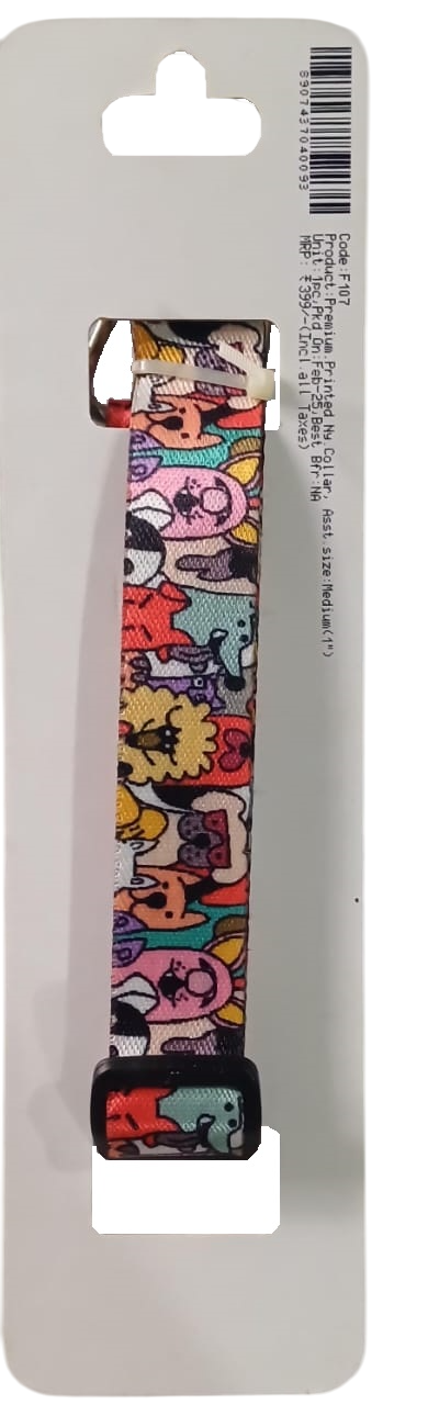 Kennel Premium Printed Nylon Dog Collar 1 Inch – Adjustable, Stylish & Durable Collar for Medium to Large Dogs