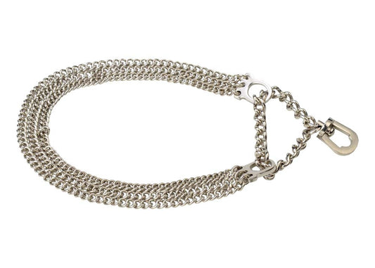 Kennel Triple Semi Chain Collar – Heavy-Duty Triple-Layer Metal Training Collar