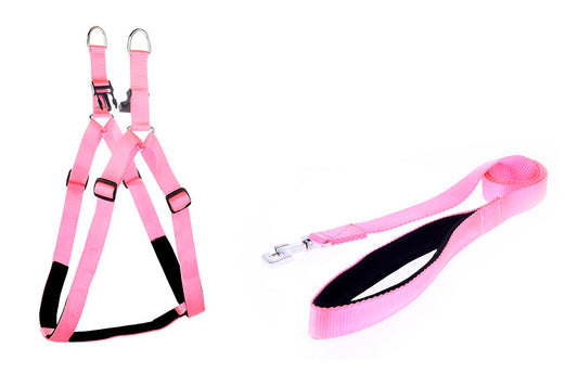 Kennel Super Premium Padded Soft Nylon Adjustable Dog Harness & Leash Set – Comfort Fit (1")