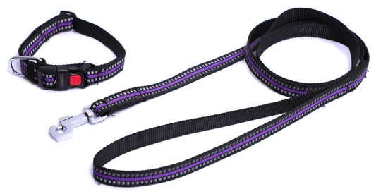 Kennel Reflective Collar & Leash Set (1/2 Inch) – Adjustable Reflective Nylon Collar and Leash for Small Dogs