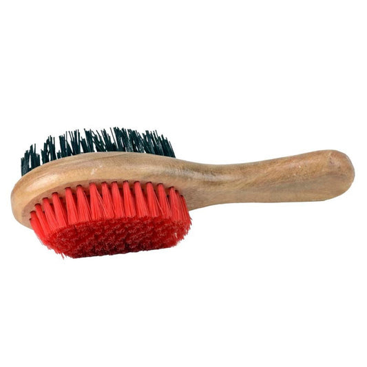 Kennel Double Sided Bristle Brush with Wood Handle | Dual Grooming Brush for Pets