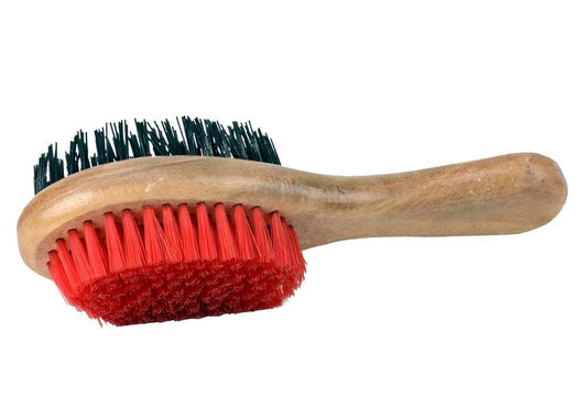 Kennel Double Sided Bristle Brush with Wood Handle | Dual Grooming Brush for Pets