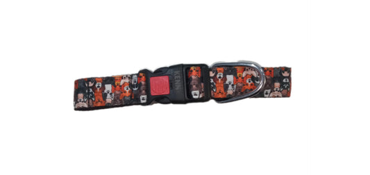 Kennel Dogs Printed Nylon Dog Collar with Quick-Release Buckle (1")