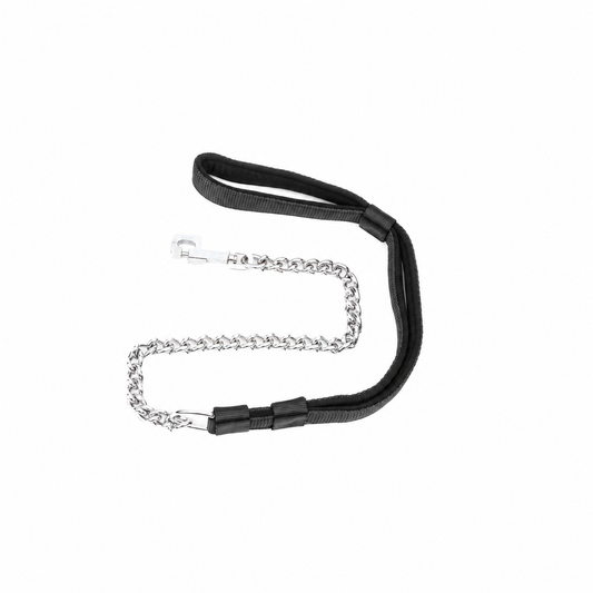 Kennel Padded Nylon Chain Leash | Chain with Padded Grip