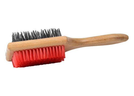 Kennel Pin & Bristle Square Brush for Dogs and Cats – Dual-Sided Wooden Grooming Brush
