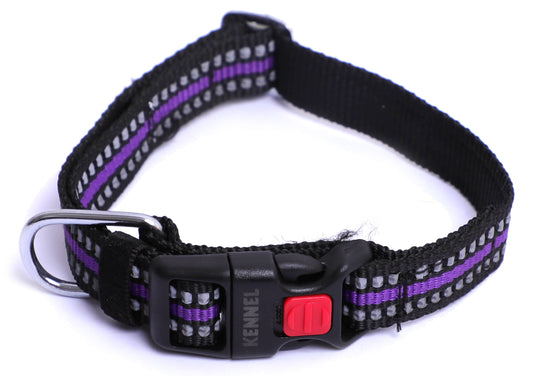 Kennel Reflective Adjustable Nylon Dog Collar – 1/2 Inch Lightweight Safety Collar