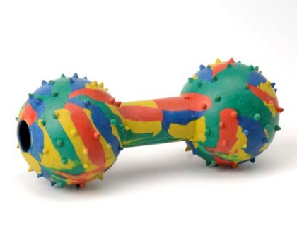 Kennel Musical Dumbbell – Multi-Color Durable Rubber Sound Toy for Dogs