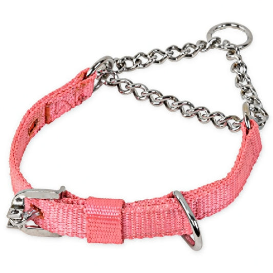 Kennel Soft Nylon Chain Martingale Collar – Gentle Training Collar with Chain