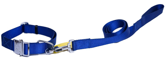 Kennel Cotton M.S. Click Lock Collar & Leash Set (1") | Durable & Comfortable Dog Walking Set