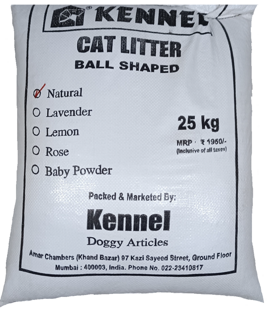Kennel Natural Ball-Shaped Cat Litter – 25 kg Premium Odor Control Clumping Litter